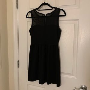 Black illusion sweetheart neckline dress